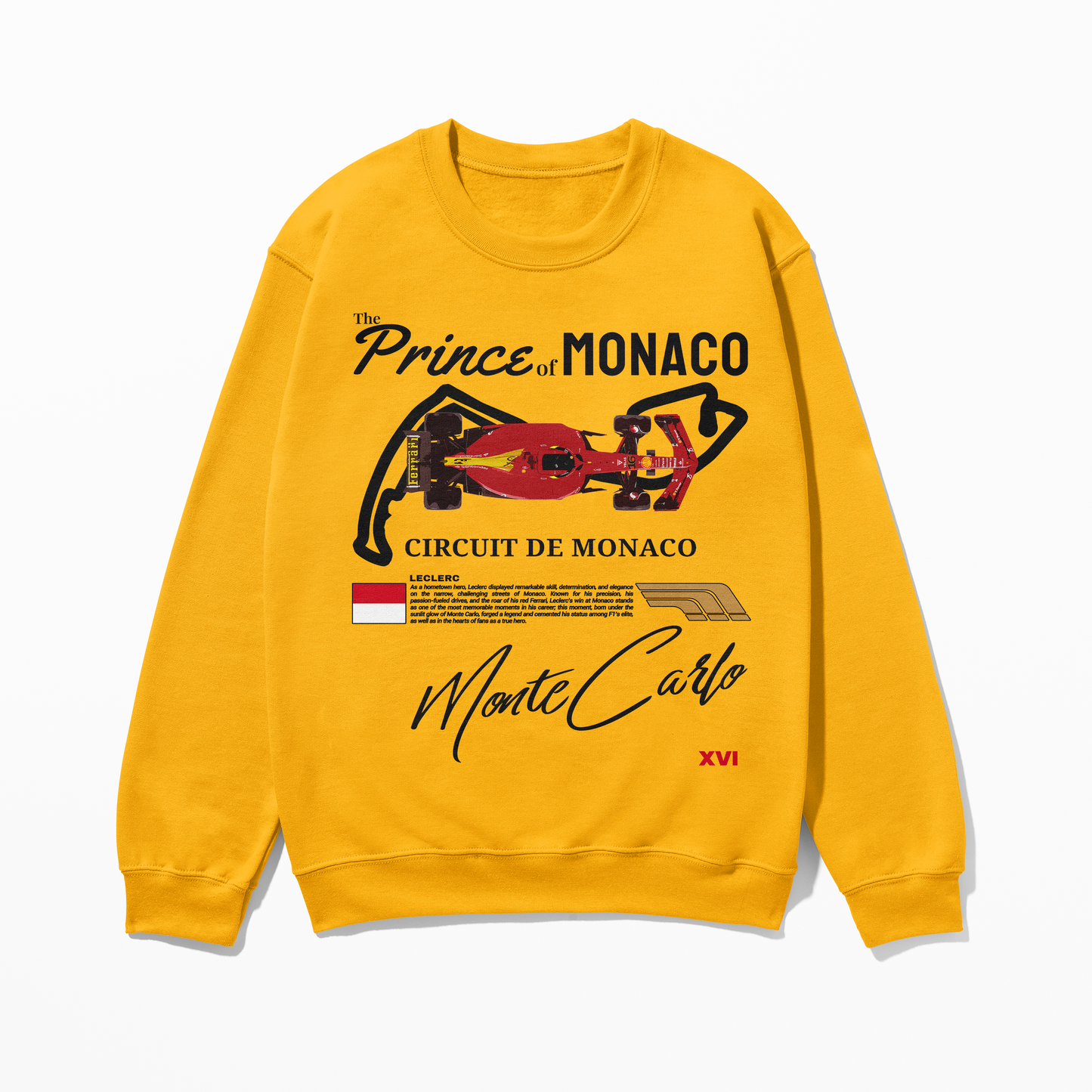 Monaco Grand Prix Charles Leclerc Sweatshirt | Inspired Monte Carlo Circuit Gift