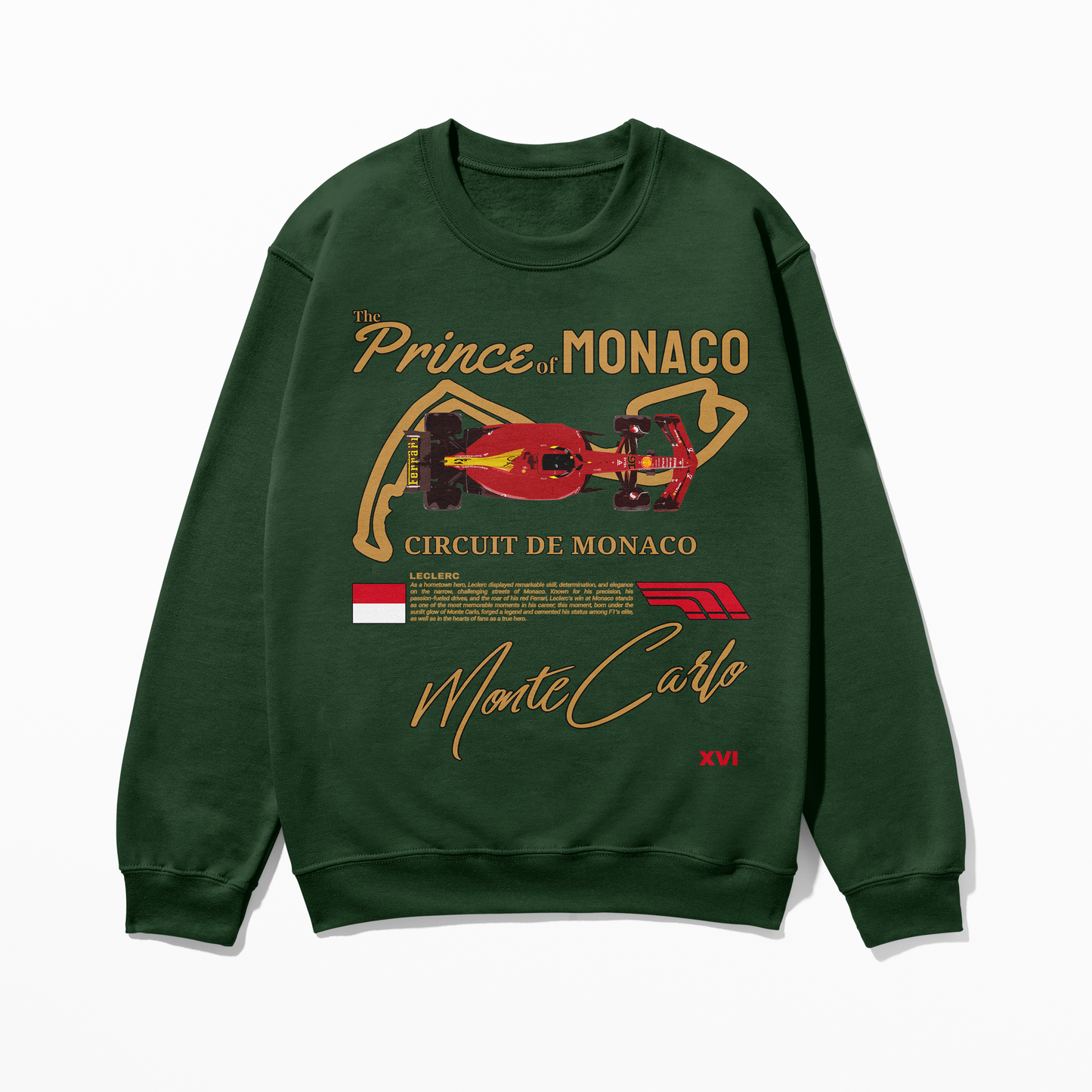 Monaco Grand Prix Charles Leclerc Sweatshirt | Inspired Monte Carlo Circuit Gift