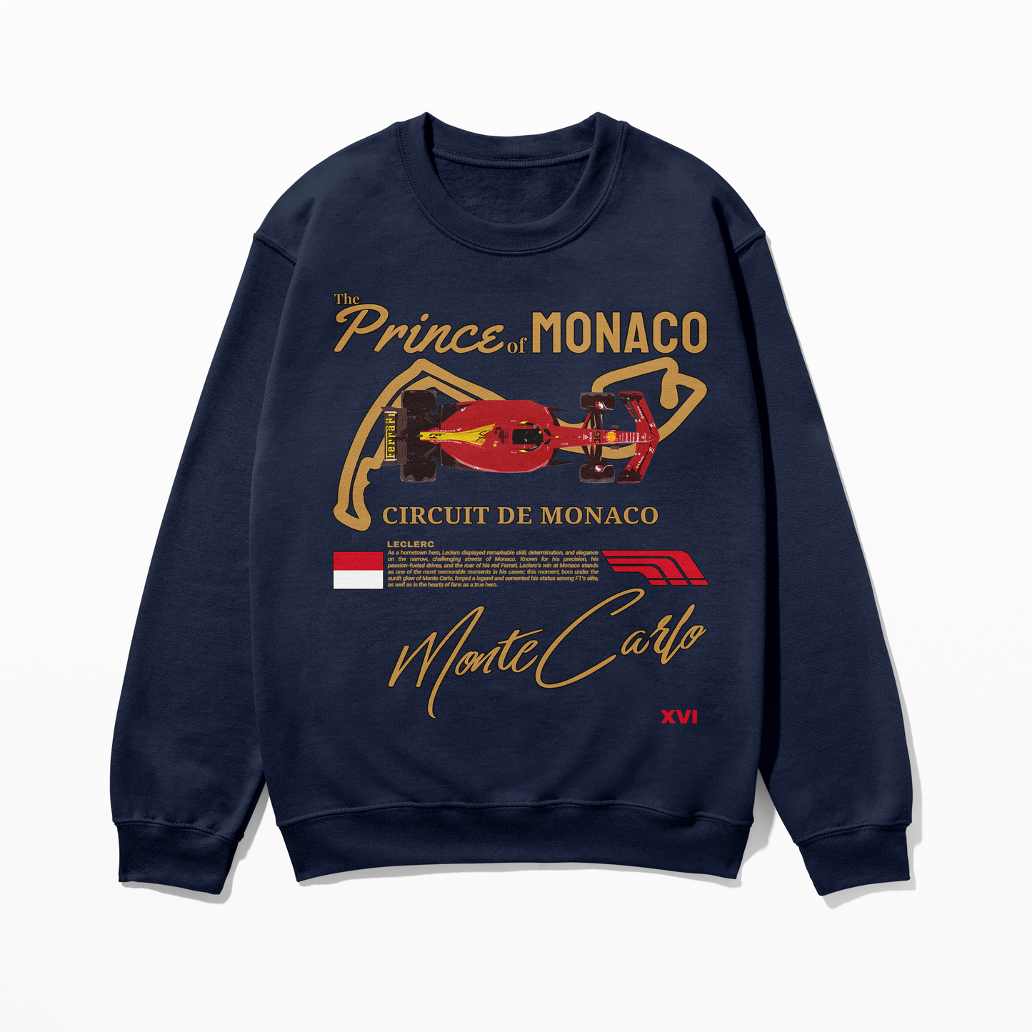 Monaco Grand Prix Charles Leclerc Sweatshirt | Inspired Monte Carlo Circuit Gift