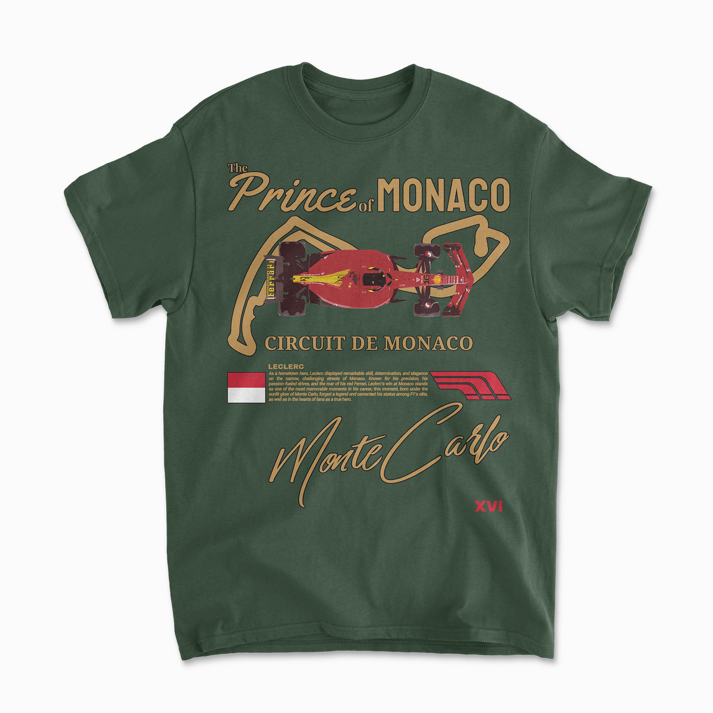 Charles Leclerc Monaco GP T-Shirt | Inspired Monte Carlo Circuit Shirt