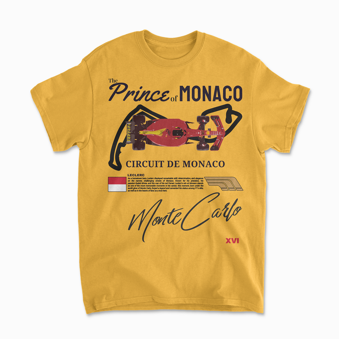 Charles Leclerc Monaco GP T-Shirt | Inspired Monte Carlo Circuit Shirt
