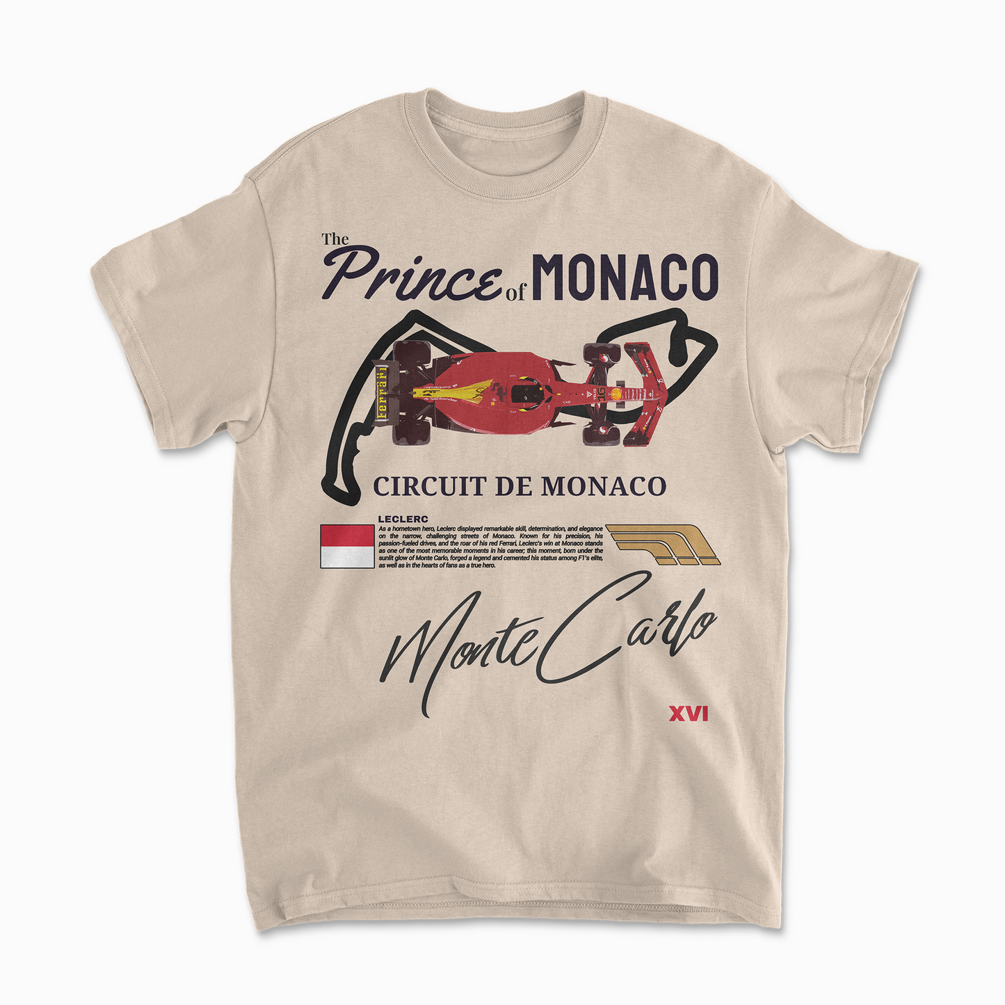 Charles Leclerc Monaco GP T-Shirt | Inspired Monte Carlo Circuit Shirt