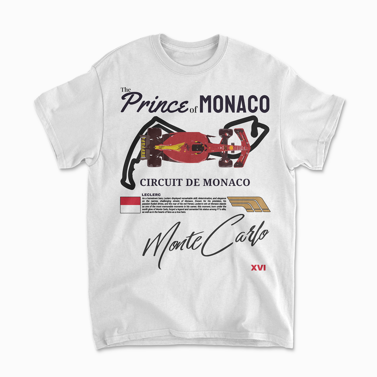 Charles Leclerc Monaco GP T-Shirt | Inspired Monte Carlo Circuit Shirt