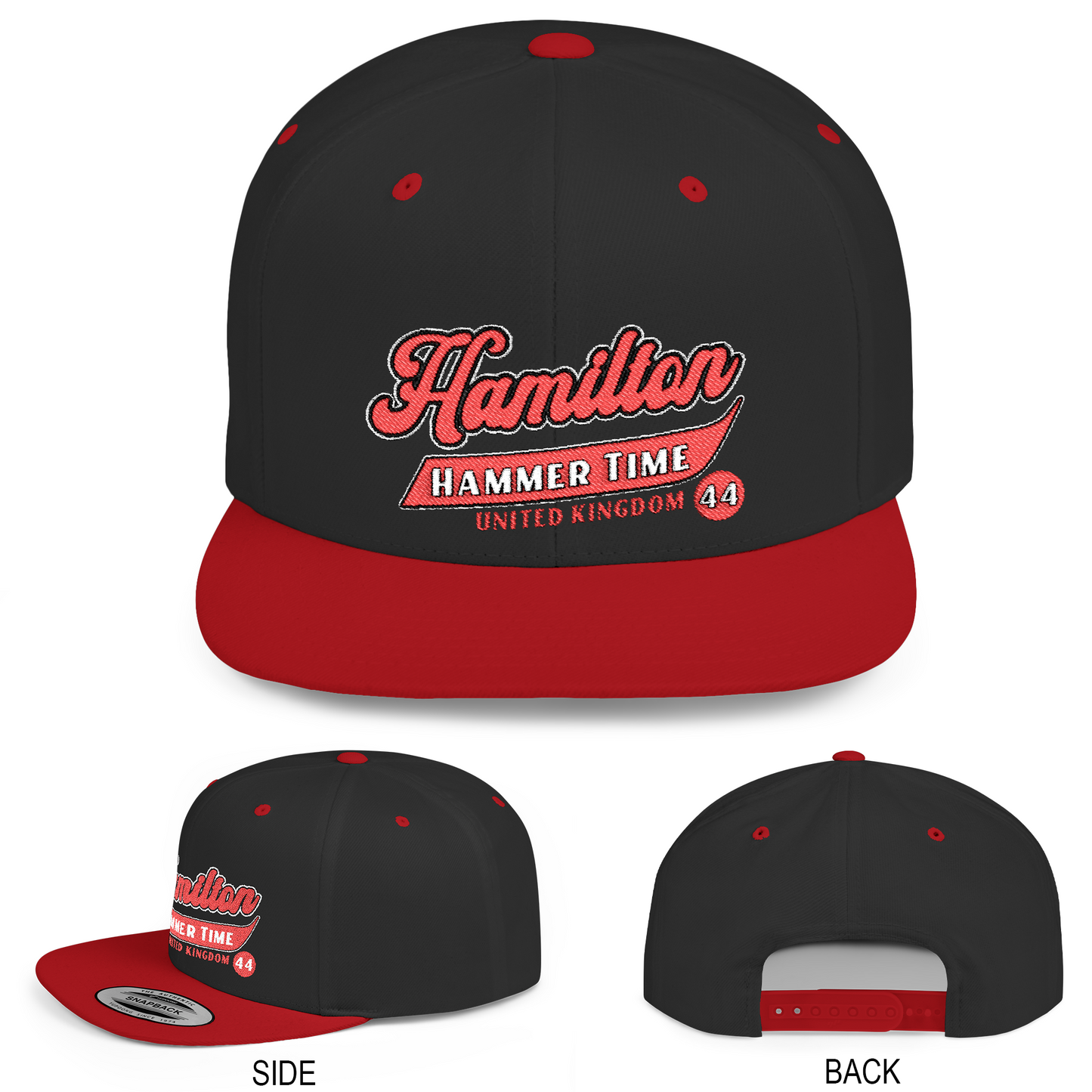 Lewis Hamilton Flat Bill Hat | Inspired Ferrari Racing Baseball Cap F1 Fan Gift Adjustable Snapback