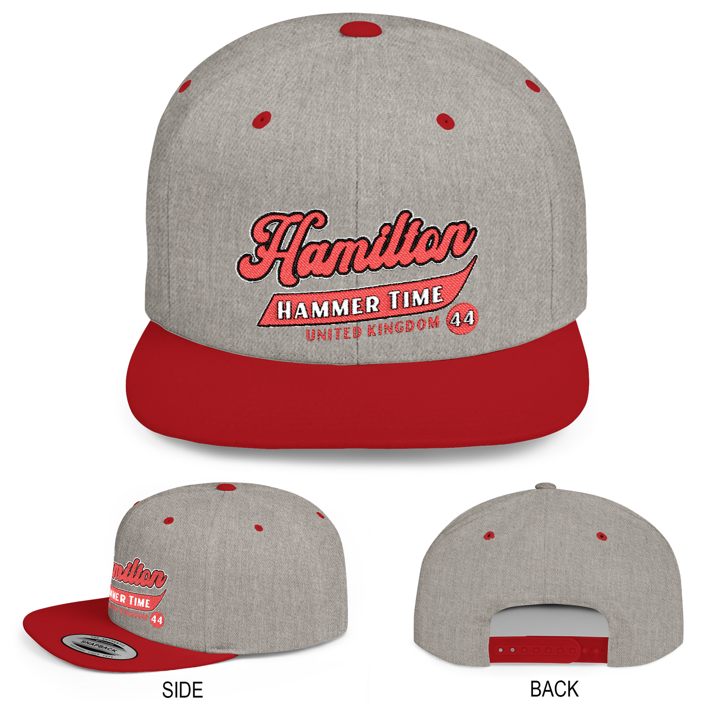 Lewis Hamilton Flat Bill Hat | Inspired Ferrari Racing Baseball Cap F1 Fan Gift Adjustable Snapback