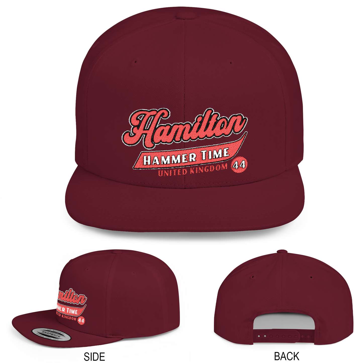 Lewis Hamilton Flat Bill Hat | Inspired Ferrari Racing Baseball Cap F1 Fan Gift Adjustable Snapback
