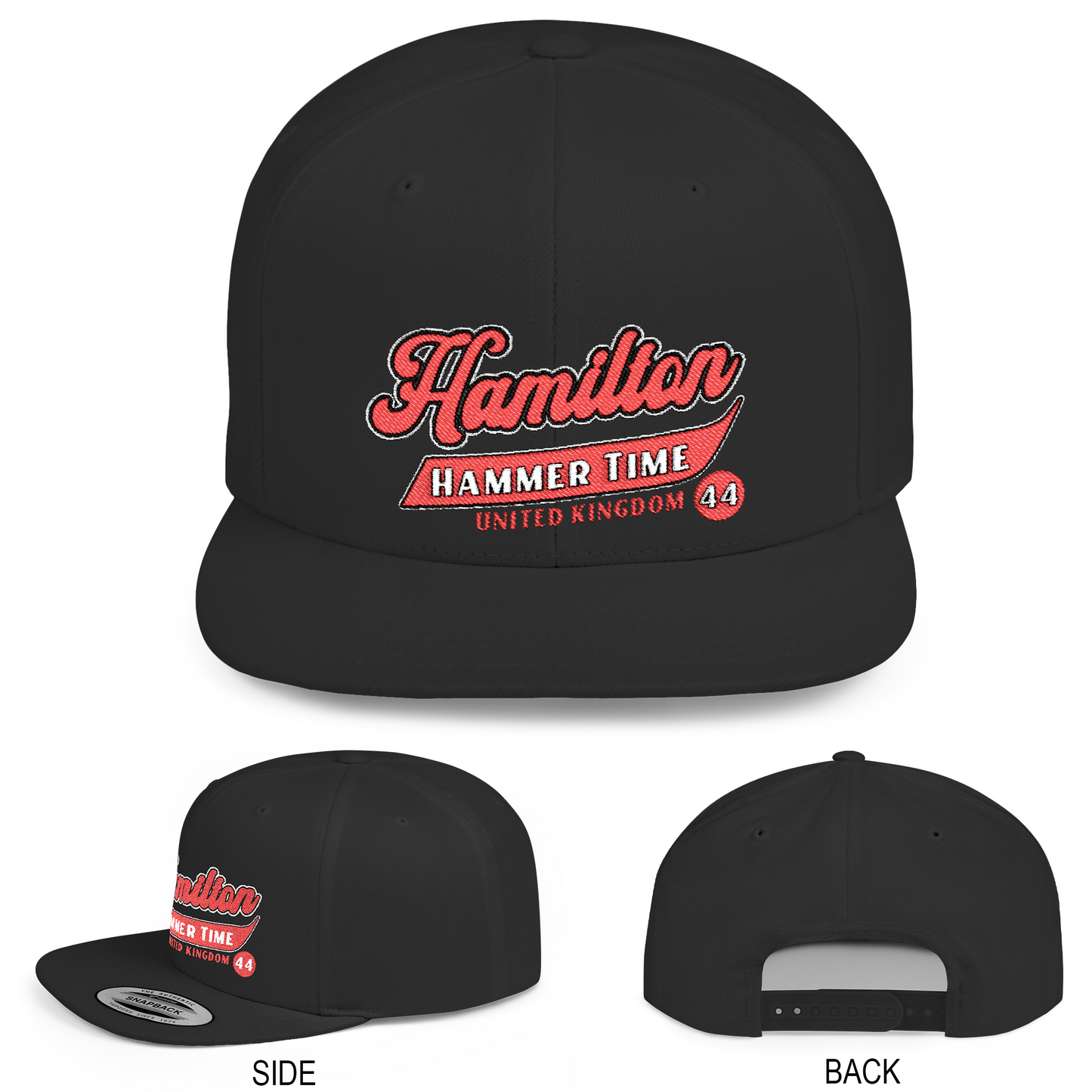 Lewis Hamilton Flat Bill Hat | Inspired Ferrari Racing Baseball Cap F1 Fan Gift Adjustable Snapback