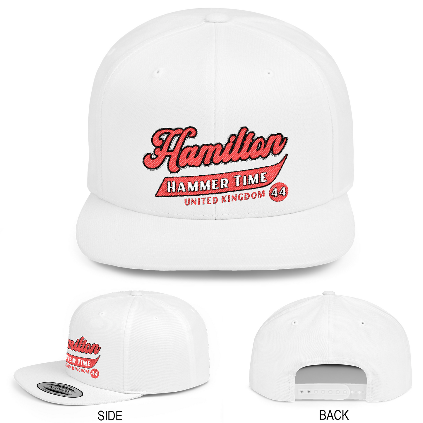 Lewis Hamilton Flat Bill Hat | Inspired Ferrari Racing Baseball Cap F1 Fan Gift Adjustable Snapback