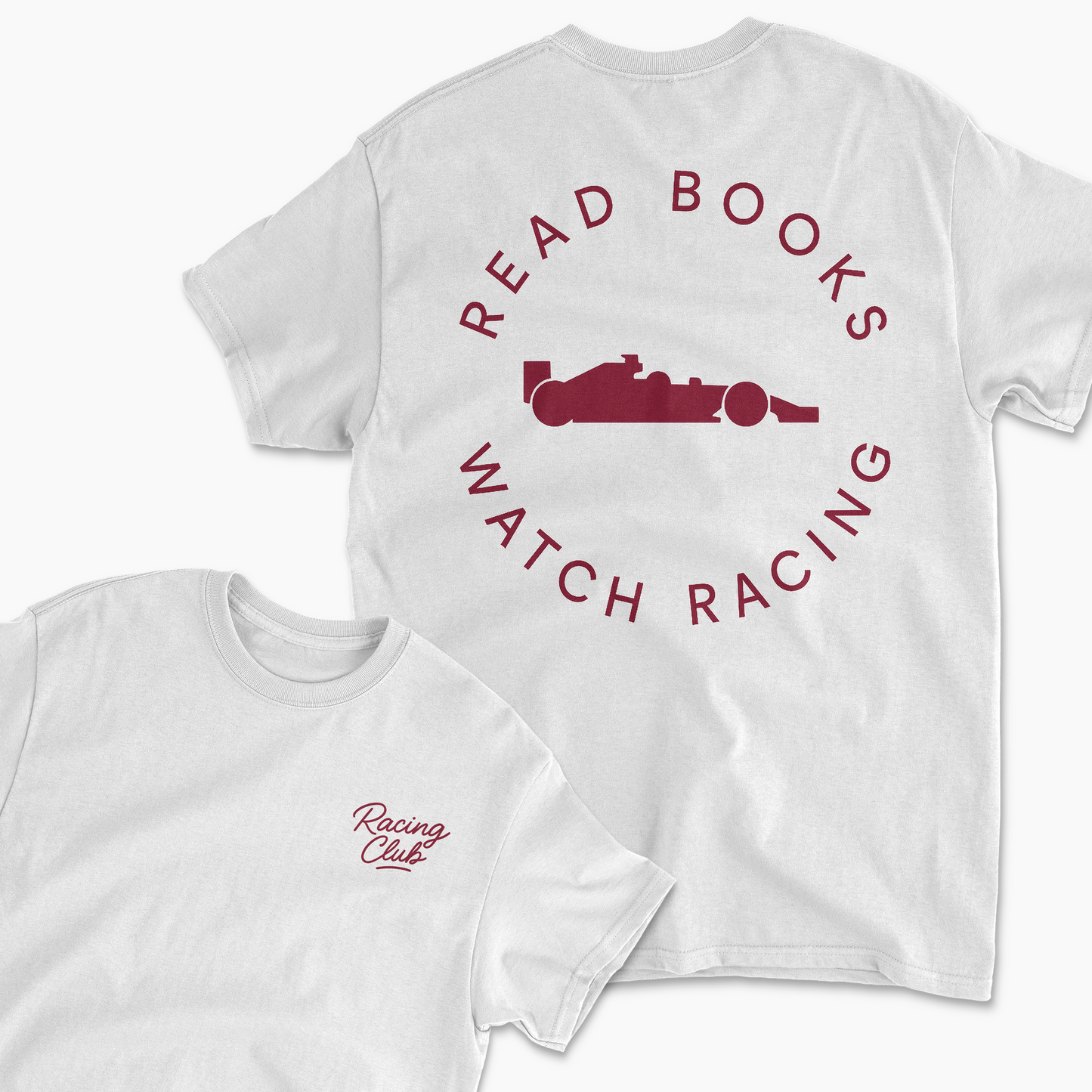 Read Books Watch F1 Racing T-Shirt | Inspired Retro Formula 1 Motorsports Tee for Racing Fans Team Apparel