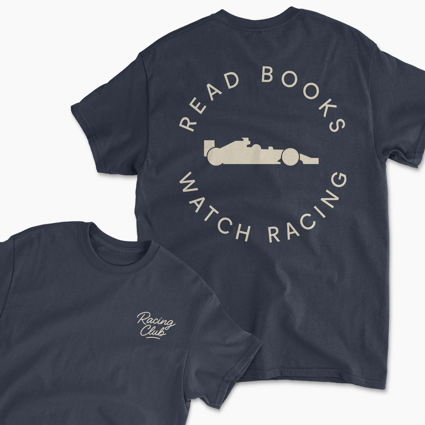 Read Books Watch F1 Racing T-Shirt | Inspired Retro Formula 1 Motorsports Tee for Racing Fans Team Apparel
