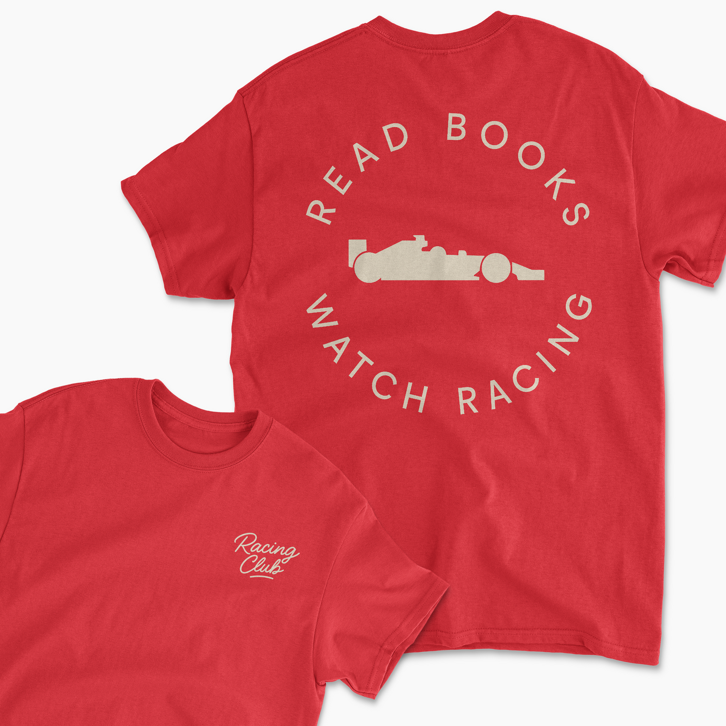 Read Books Watch F1 Racing T-Shirt | Inspired Retro Formula 1 Motorsports Tee for Racing Fans Team Apparel