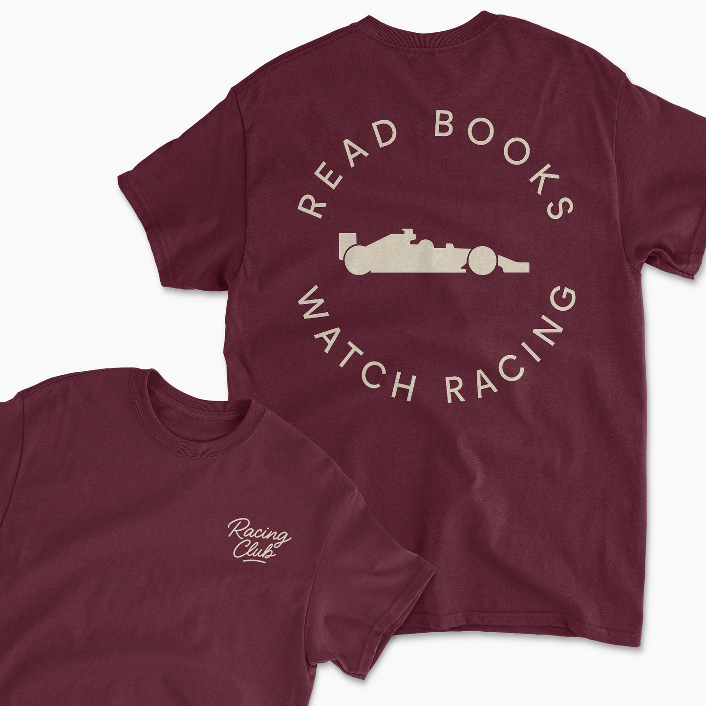 Read Books Watch F1 Racing T-Shirt | Inspired Retro Formula 1 Motorsports Tee for Racing Fans Team Apparel