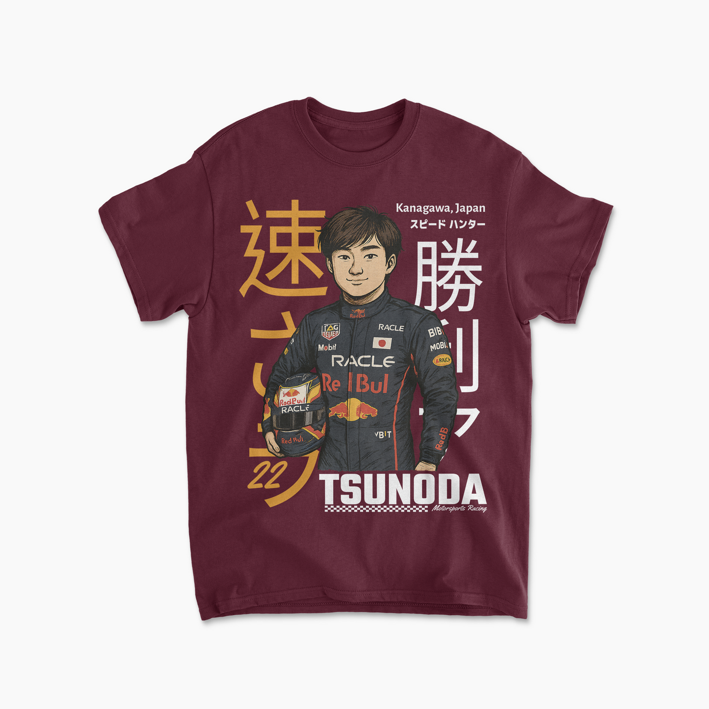 Yuki Tsunoda T-Shirt Inspired by Red Bull Formula 1 Racing Tee Fan Apparel Motorsport Gift