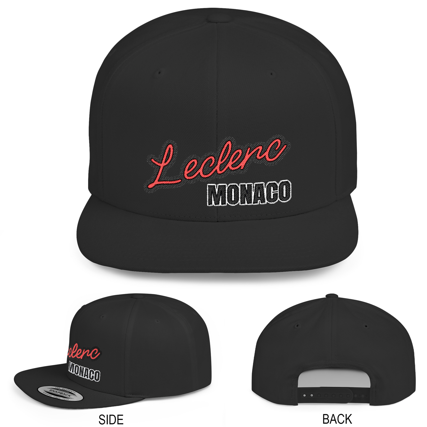 Charles Leclerc Hat Ferrari Inspired Flat Bill Snapback Cap