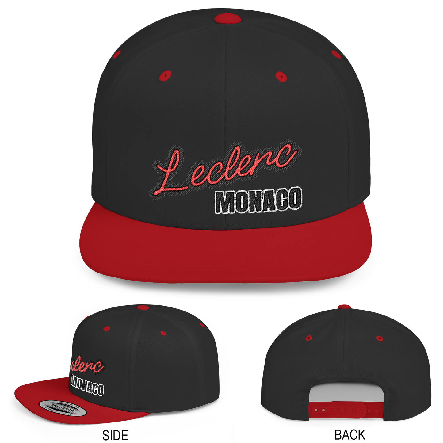 Charles Leclerc Hat Ferrari Inspired Flat Bill Snapback Cap
