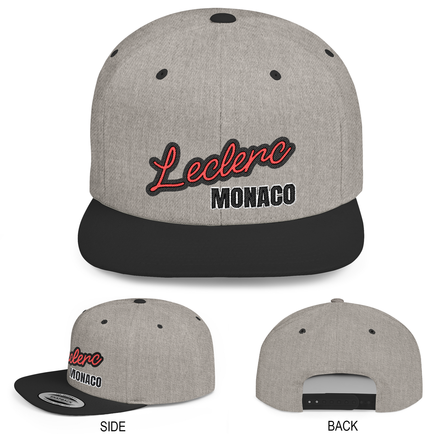 Charles Leclerc Hat Ferrari Inspired Flat Bill Snapback Cap