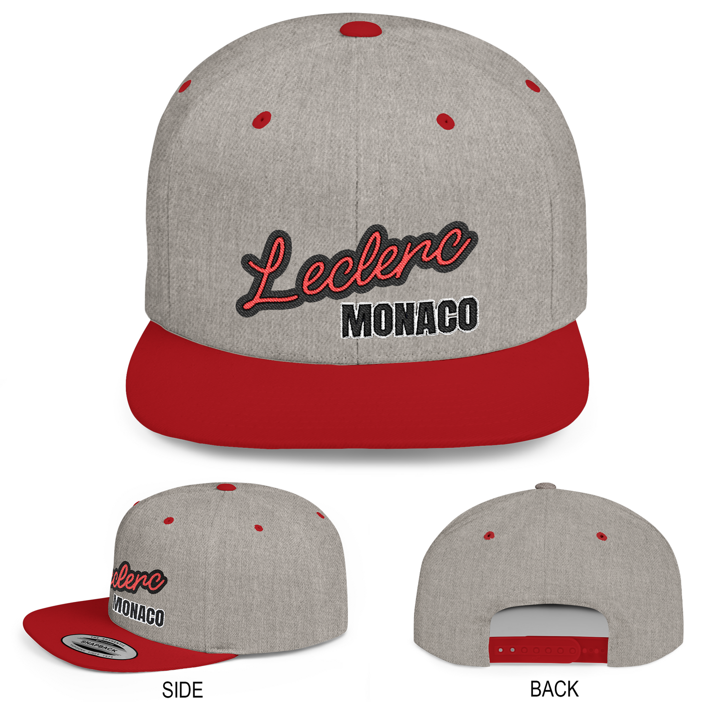 Charles Leclerc Hat Ferrari Inspired Flat Bill Snapback Cap