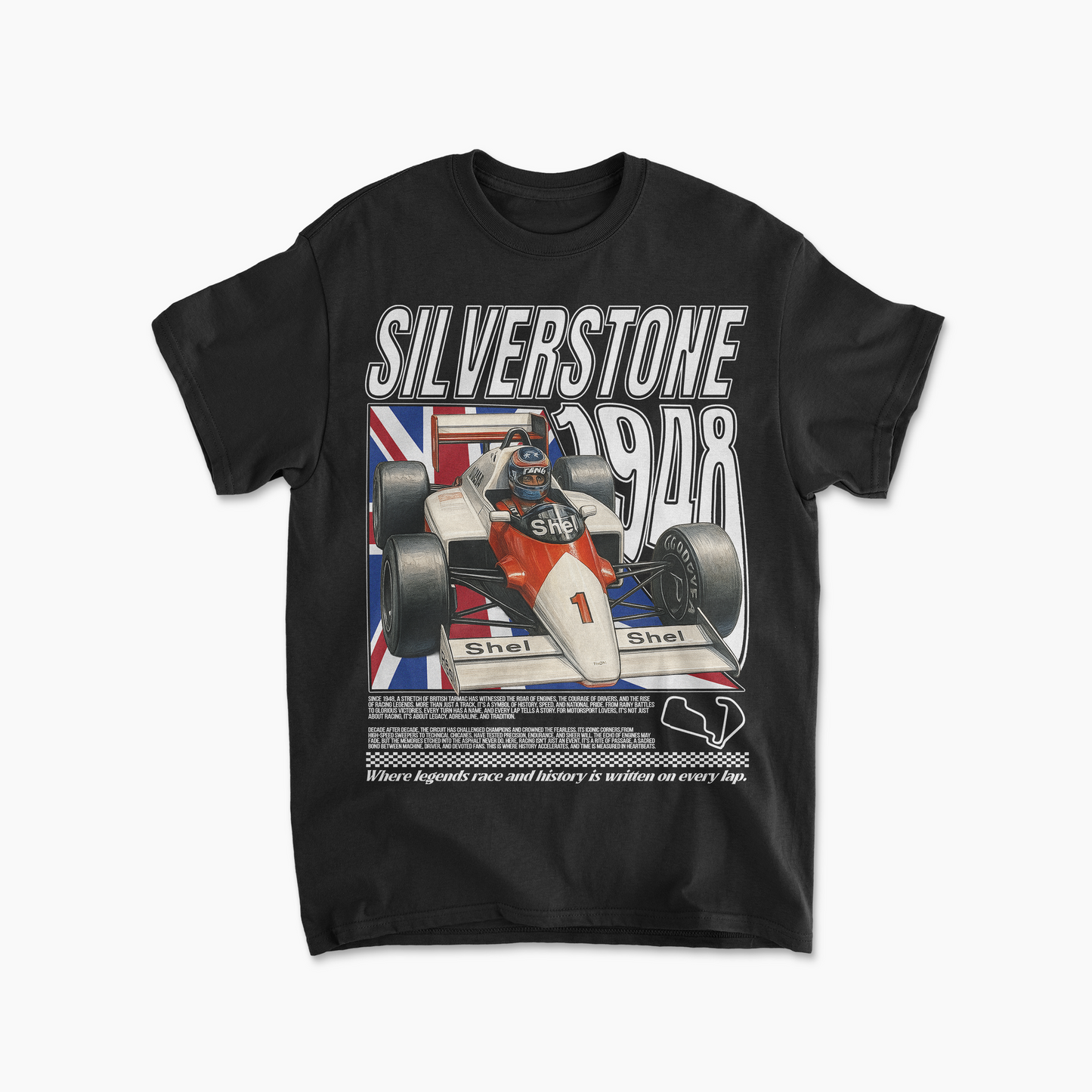 Silverstone Grand Prix T-Shirt Inspired Formula 1 Apparel F1 Gift