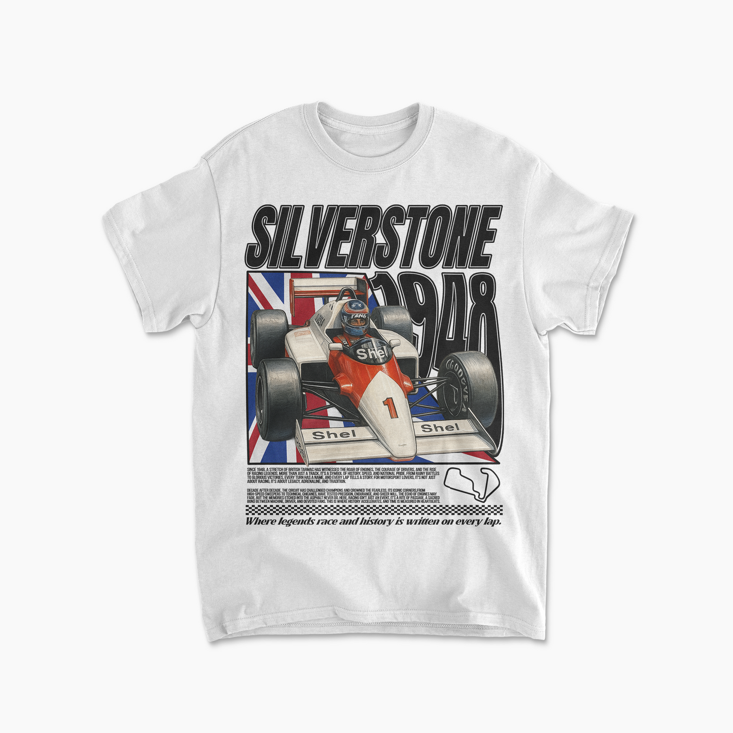 Silverstone Grand Prix T-Shirt Inspired Formula 1 Apparel F1 Gift