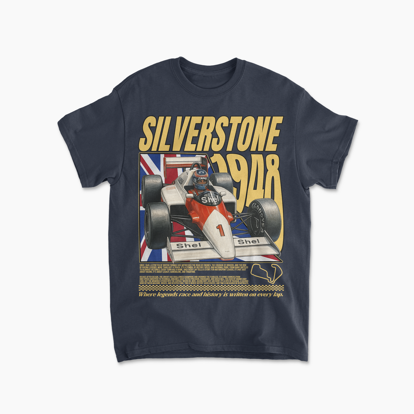 Silverstone Grand Prix T-Shirt Inspired Formula 1 Apparel F1 Gift