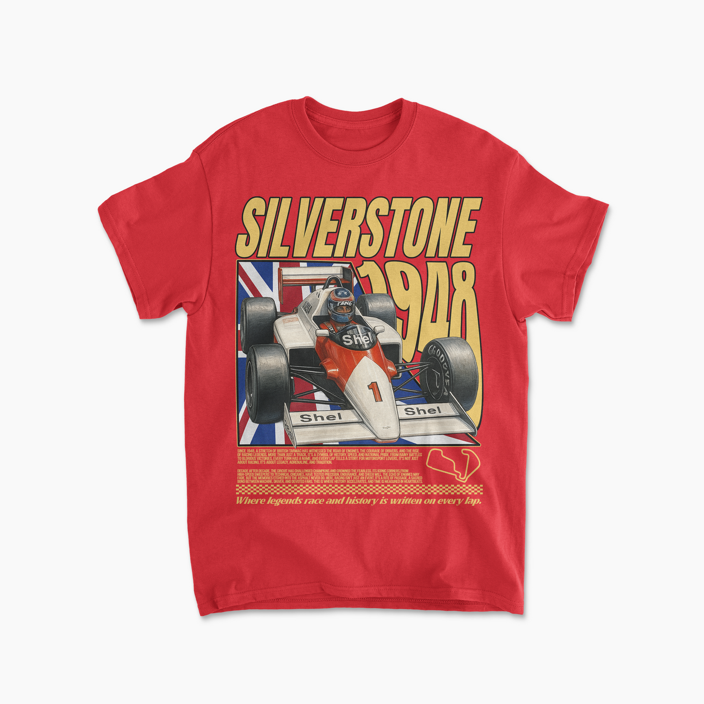 Silverstone Grand Prix T-Shirt Inspired Formula 1 Apparel F1 Gift