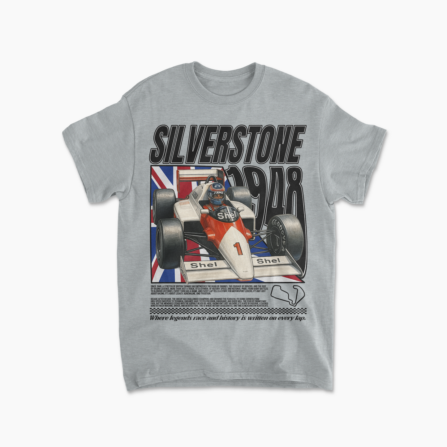Silverstone Grand Prix T-Shirt Inspired Formula 1 Apparel F1 Gift