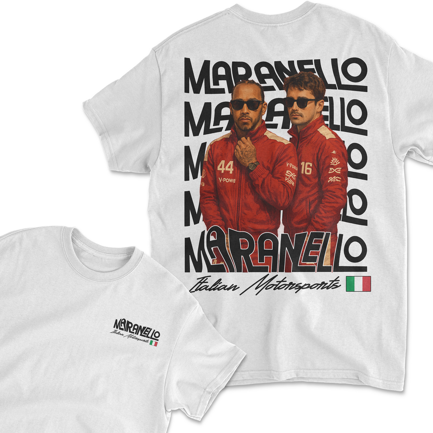 Lewis Hamilton Charles Leclerc T-Shirt | Inspired Ferrari Formula 1 Merchandise