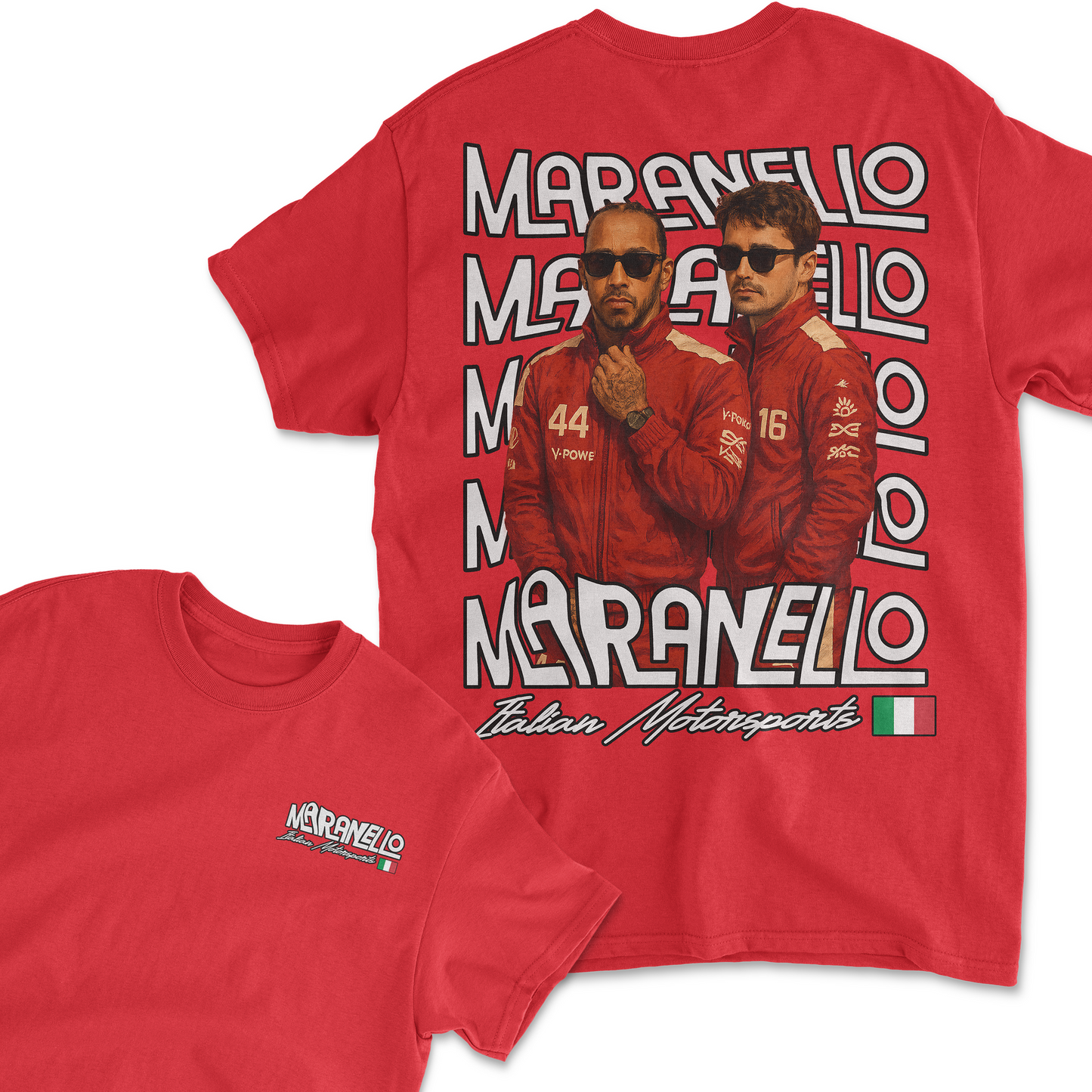 Lewis Hamilton Charles Leclerc T-Shirt | Inspired Ferrari Formula 1 Merchandise