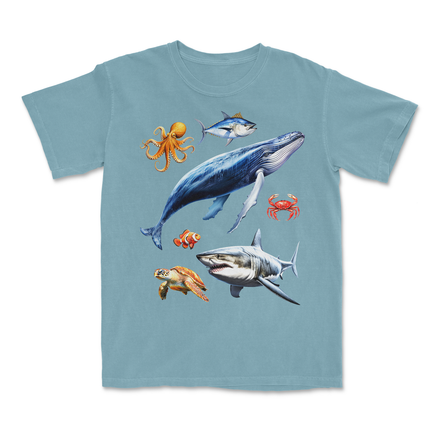 Ocean Sea Creatures Retro Marine Life Graphic T-Shirt