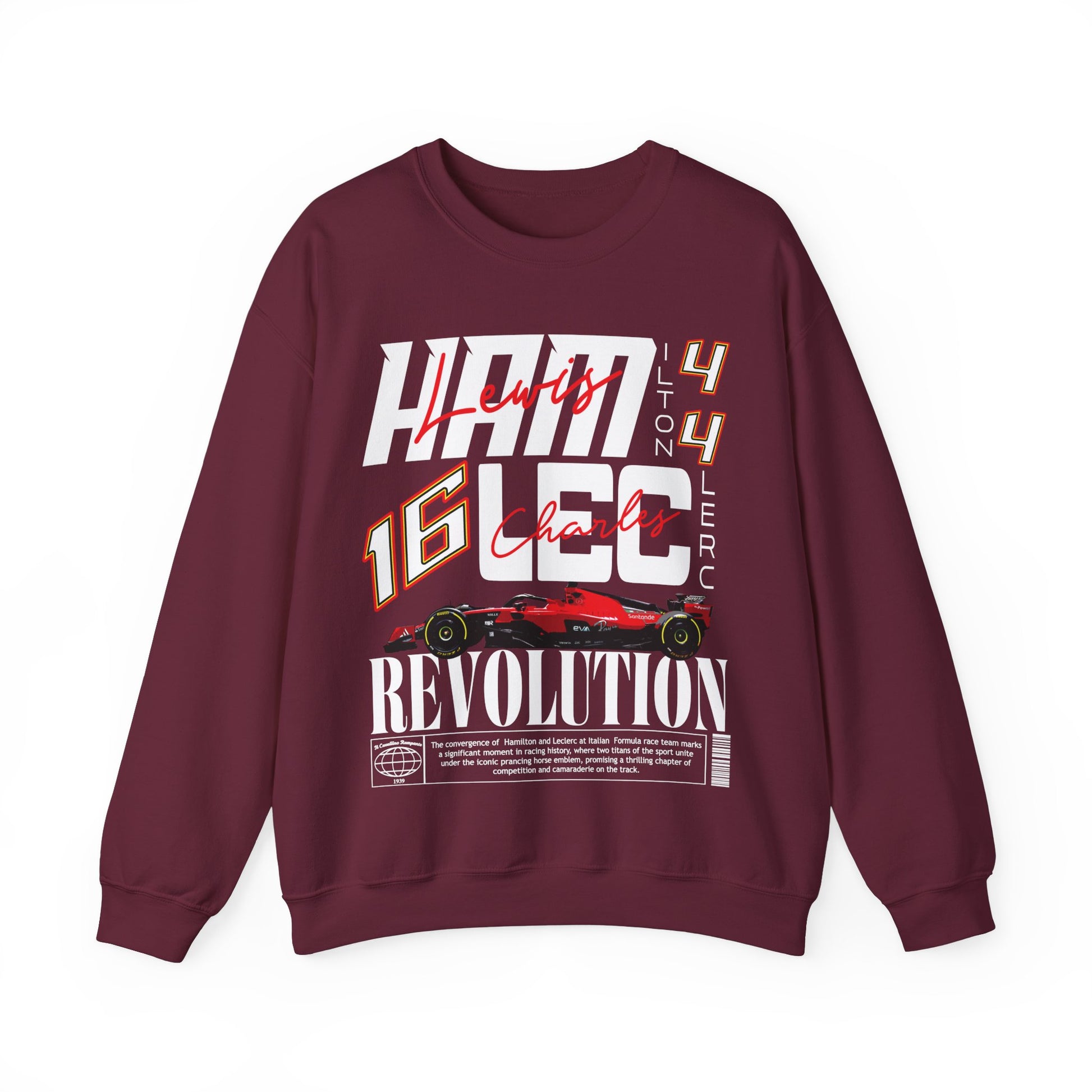 Maroon Lewis Hamilton Charles Leclerc Formula 1 Sweatshirt | Ferrari F1 Shirt