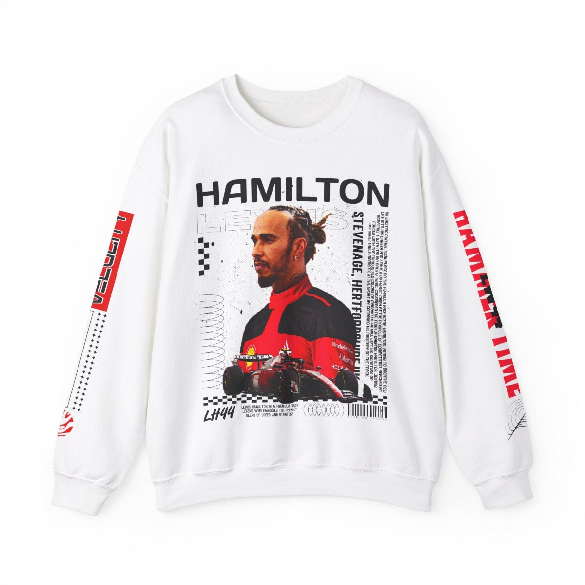 Hamilton Sweatshirt F1 Gift Shirt 44 Number Racing Inspired British Concept Shirt Red Aesthetic Racing Clothing Unisex Crewneck Sweatshirt