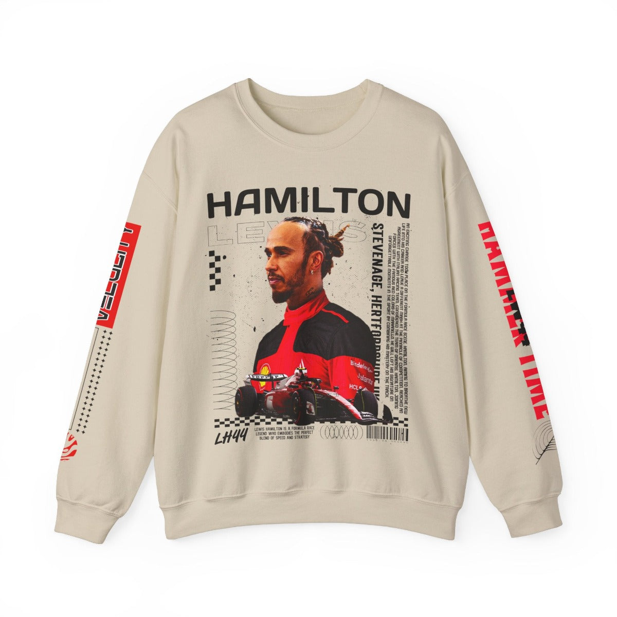 Hamilton Sweatshirt F1 Gift Shirt 44 Number Racing Inspired British Concept Shirt Red Aesthetic Racing Clothing Unisex Crewneck Sweatshirt