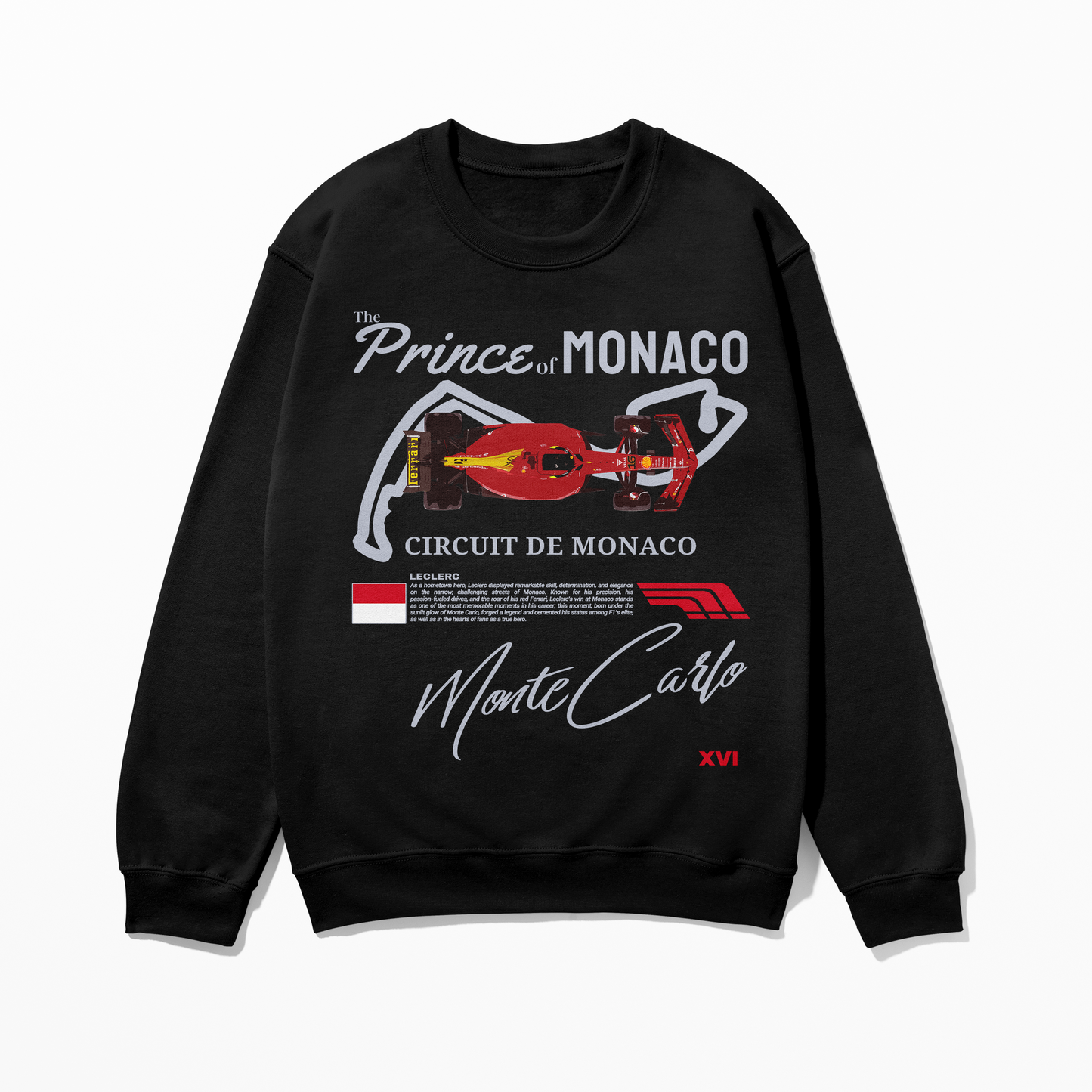 Monaco Grand Prix Charles Leclerc Sweatshirt | Inspired Monte Carlo Circuit Gift