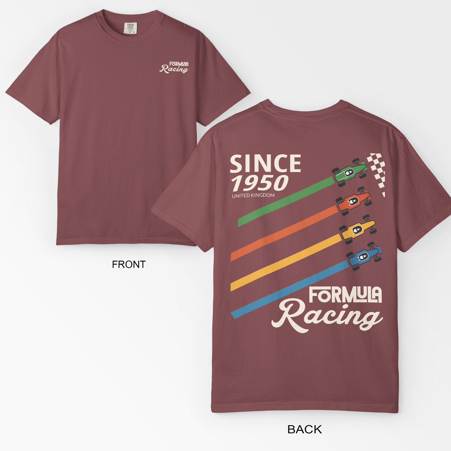 Vintage Style Formula 1 T-Shirt Retro F1 Racing Tee Classic Motorsport Gift Unisex Casual Top