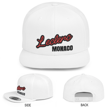 Charles Leclerc Hat Ferrari Inspired Flat Bill Snapback Cap
