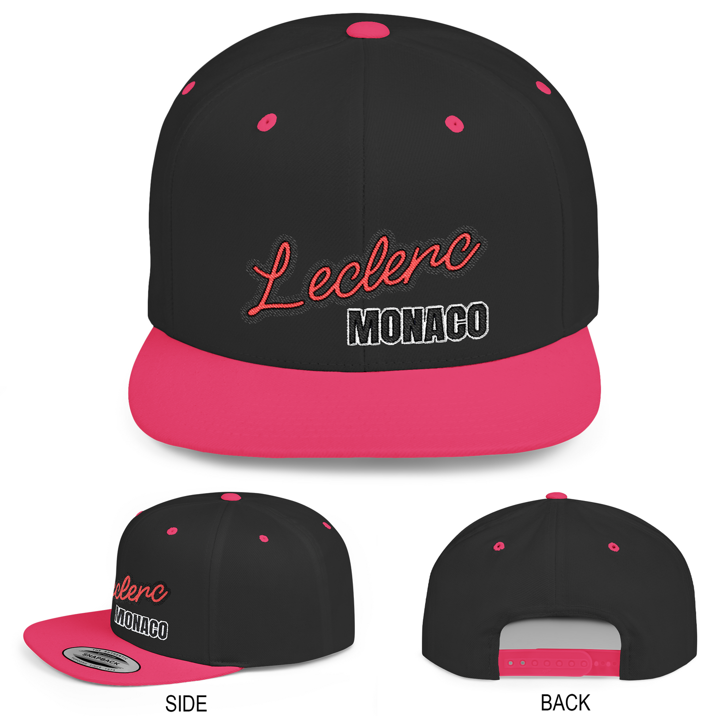 Charles Leclerc Hat Ferrari Inspired Flat Bill Snapback Cap
