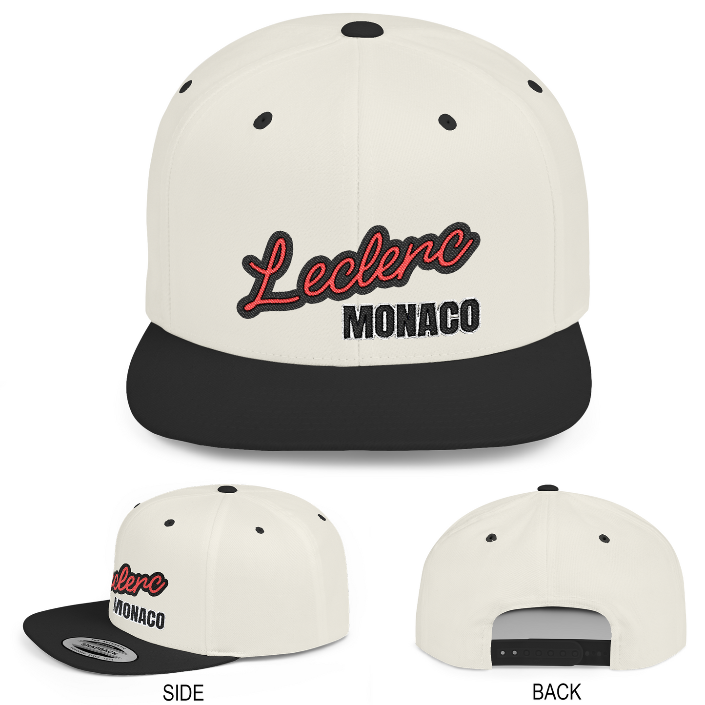 Charles Leclerc Hat Ferrari Inspired Flat Bill Snapback Cap