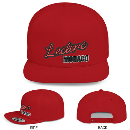 Charles Leclerc Hat Ferrari Inspired Flat Bill Snapback Cap
