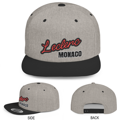 Charles Leclerc Hat Ferrari Inspired Flat Bill Snapback Cap