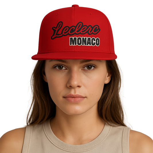 Charles Leclerc Hat Ferrari Inspired Flat Bill Snapback Cap
