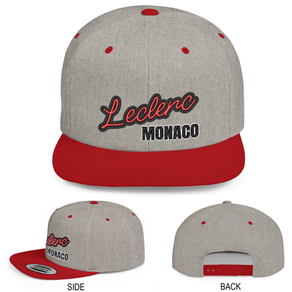 Charles Leclerc Hat Ferrari Inspired Flat Bill Snapback Cap