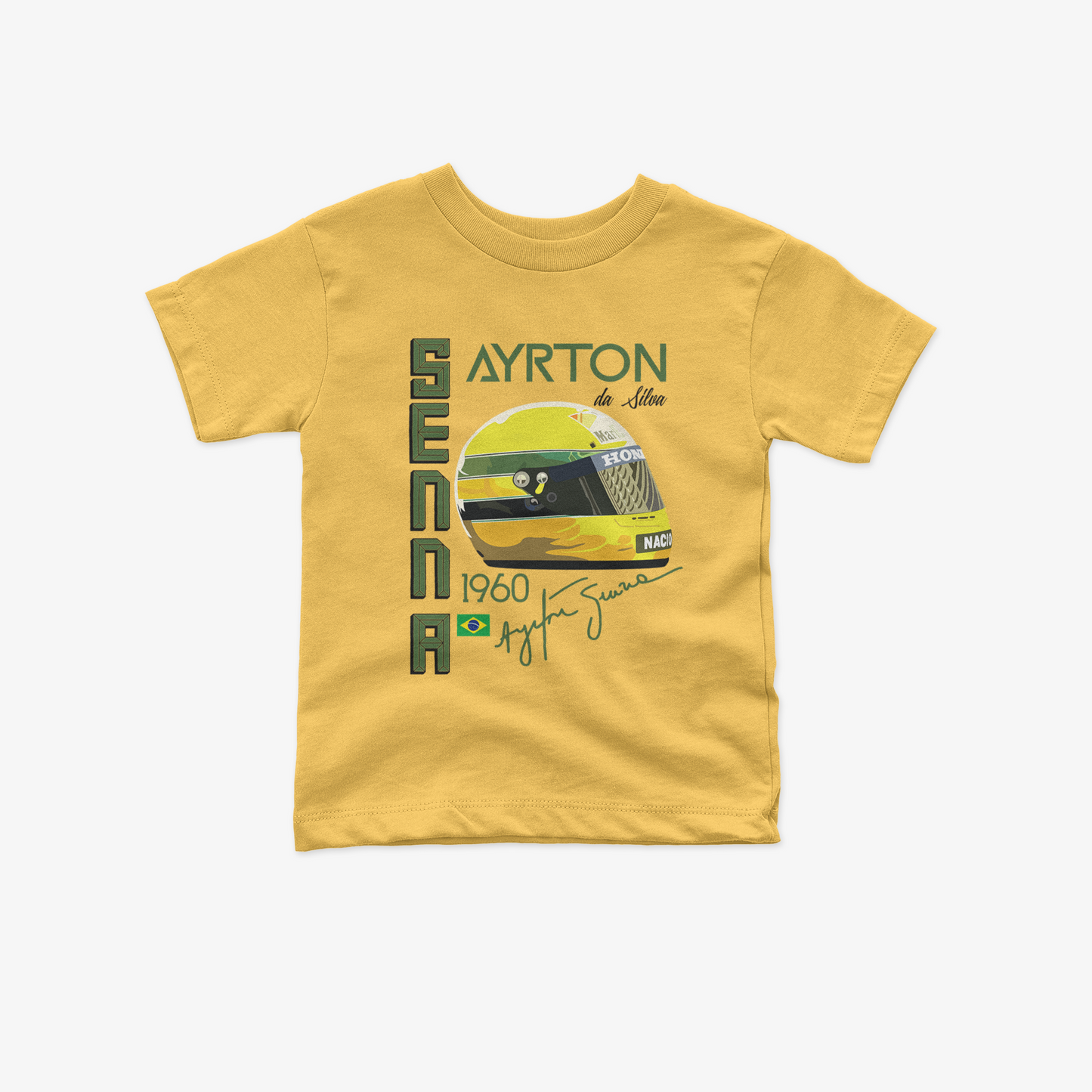 Ayrton Senna Toddler T-Shirt | Inspired Vintage Style Kid Formula 1 Tee