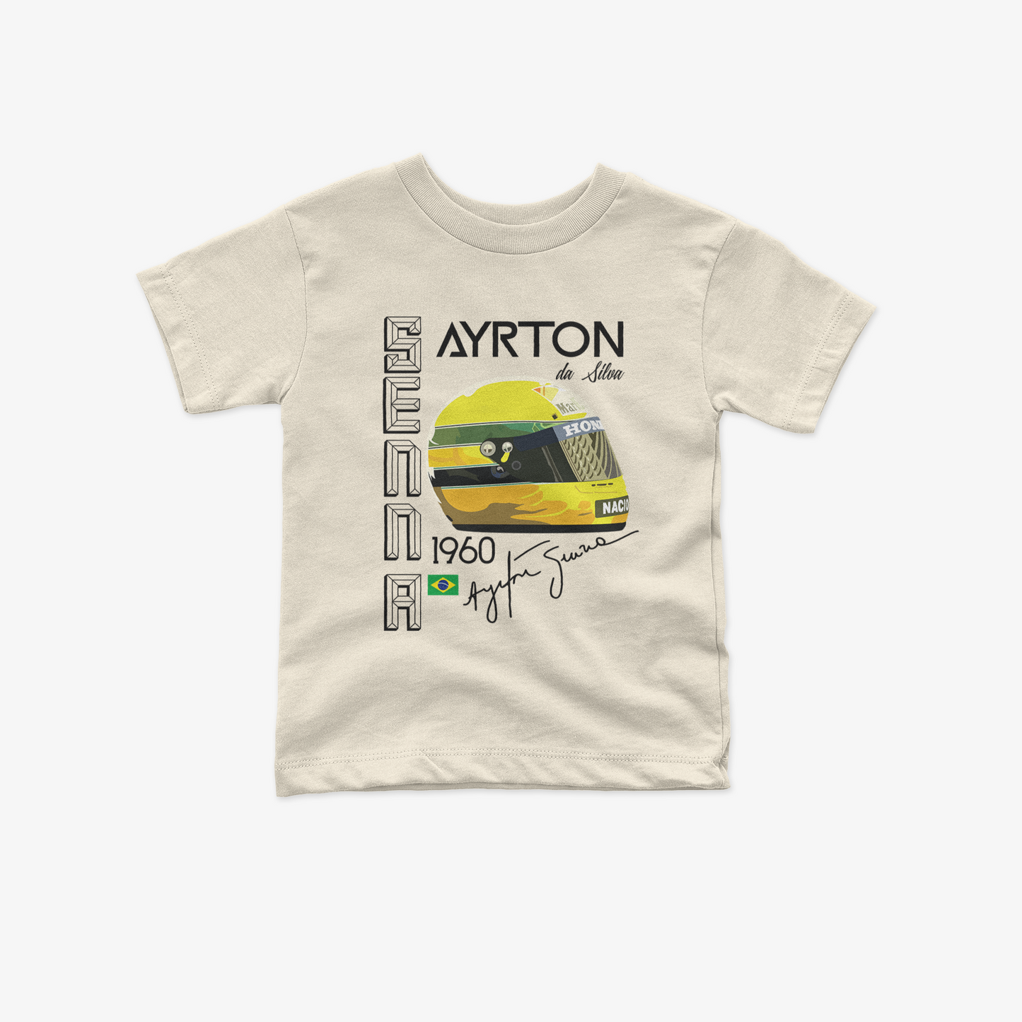 Ayrton Senna Toddler T-Shirt | Inspired Vintage Style Kid Formula 1 Tee