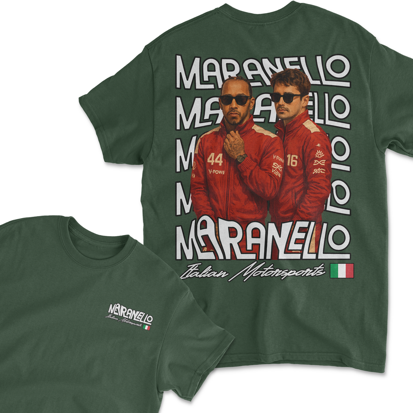 Lewis Hamilton Charles Leclerc T-Shirt | Inspired Ferrari Formula 1 Merchandise