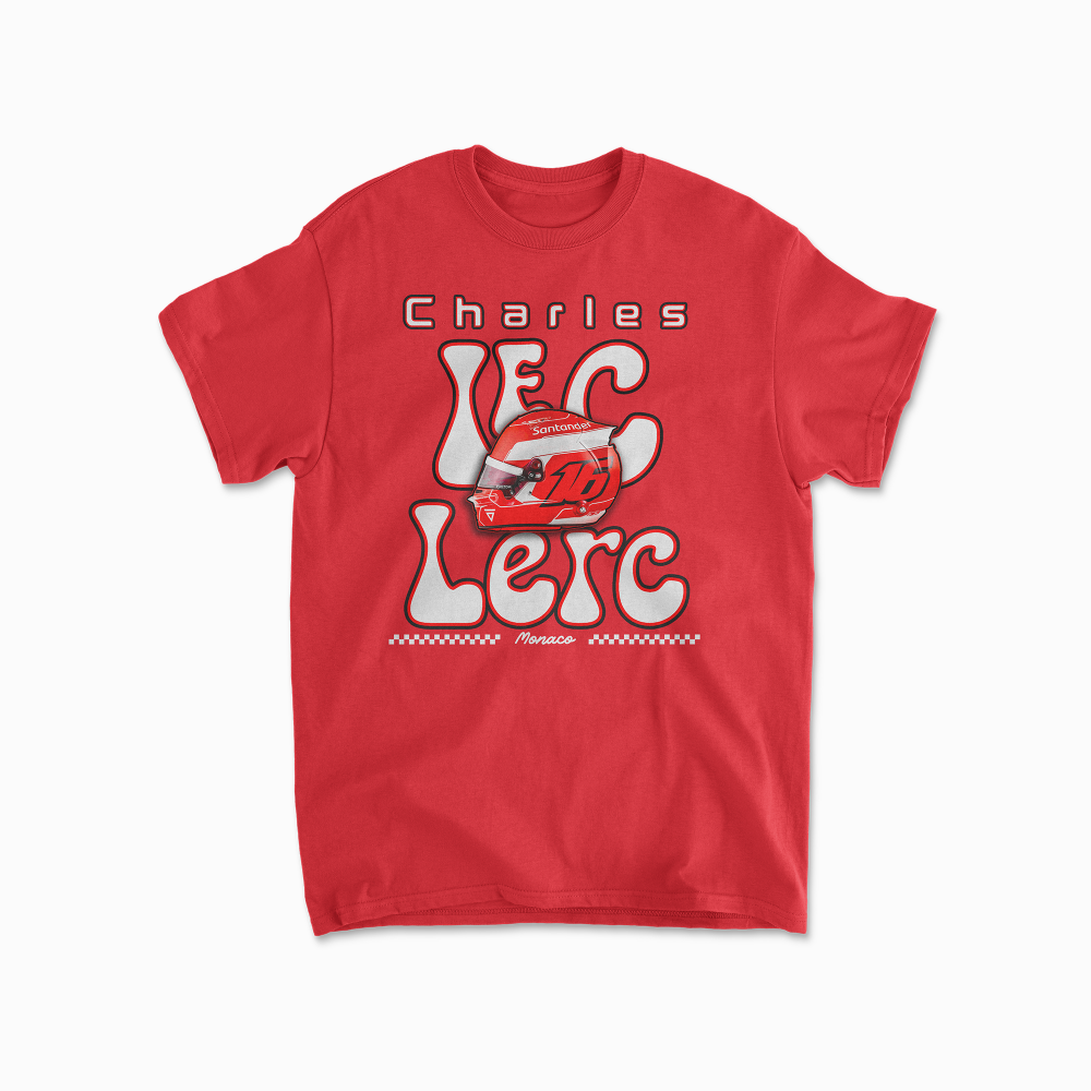 Leclerc 16 Helmet T-shirt Formula Race Shirt F1 Gift Inspired Formula Racing Driver Aesthetic Unisex Crewneck Cotton Men & Women Tee