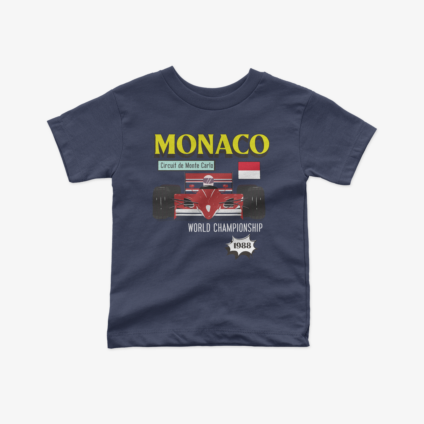 1988 Monte Carlo Circuit de Monaco Toddler T-Shirt Formula Race Shirt F1 Gift Monaco Winner Shirt Unisex Crewneck Short Sleeve Kids Tee