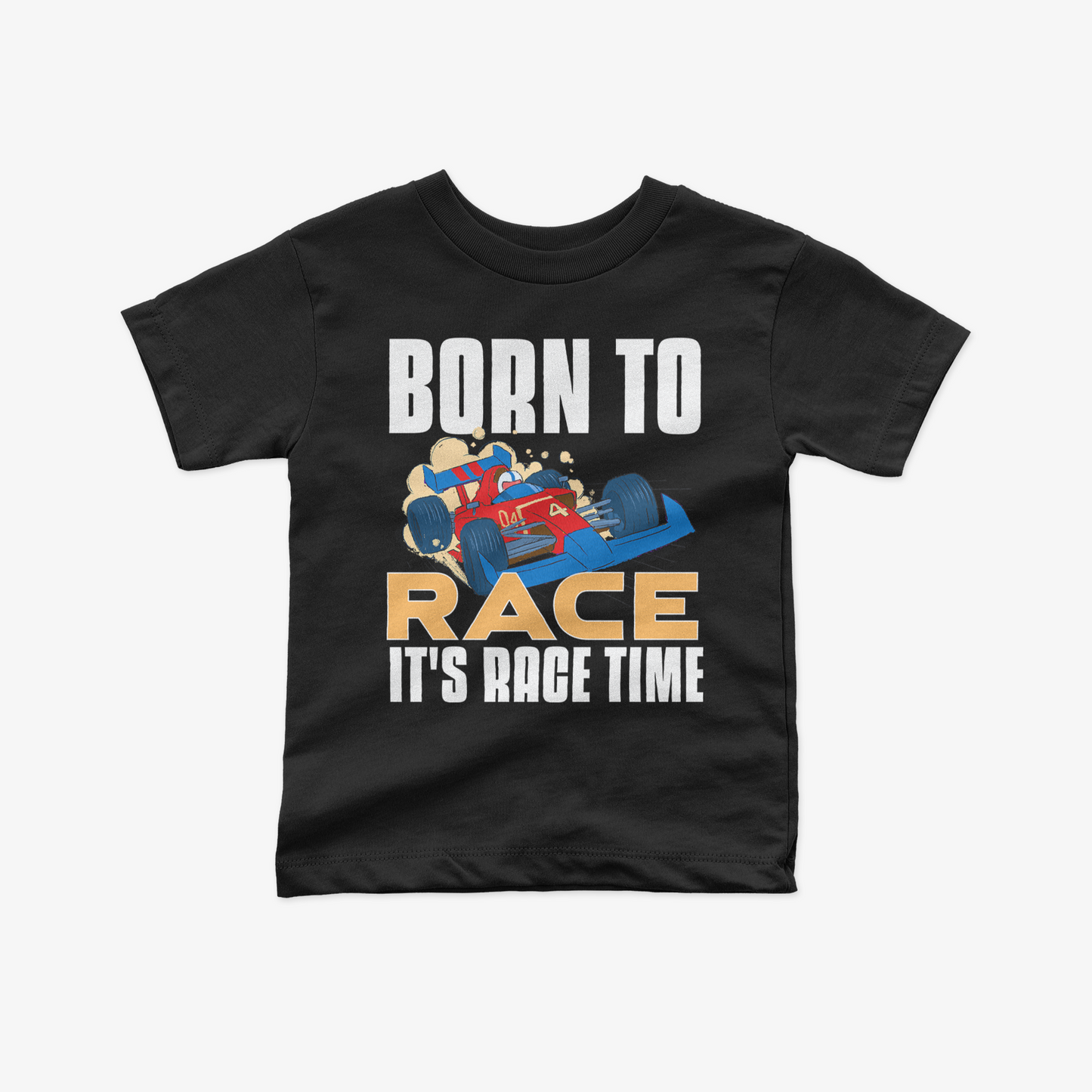 Black Born To Race Toddler Short Sleeve T-Shirt It Is Race Time Kids Shirt Youth Formula Race Shirt F1 Baby Shower Gift Unisex Crewneck Tee