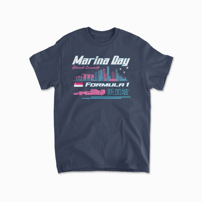 Marina Bay Street Circuit Singapore T-shirt Formula Race Shirt F1 Fan Gift Inspired F1 Tee Night Race Shirt Racing Clothing Cotton Tee