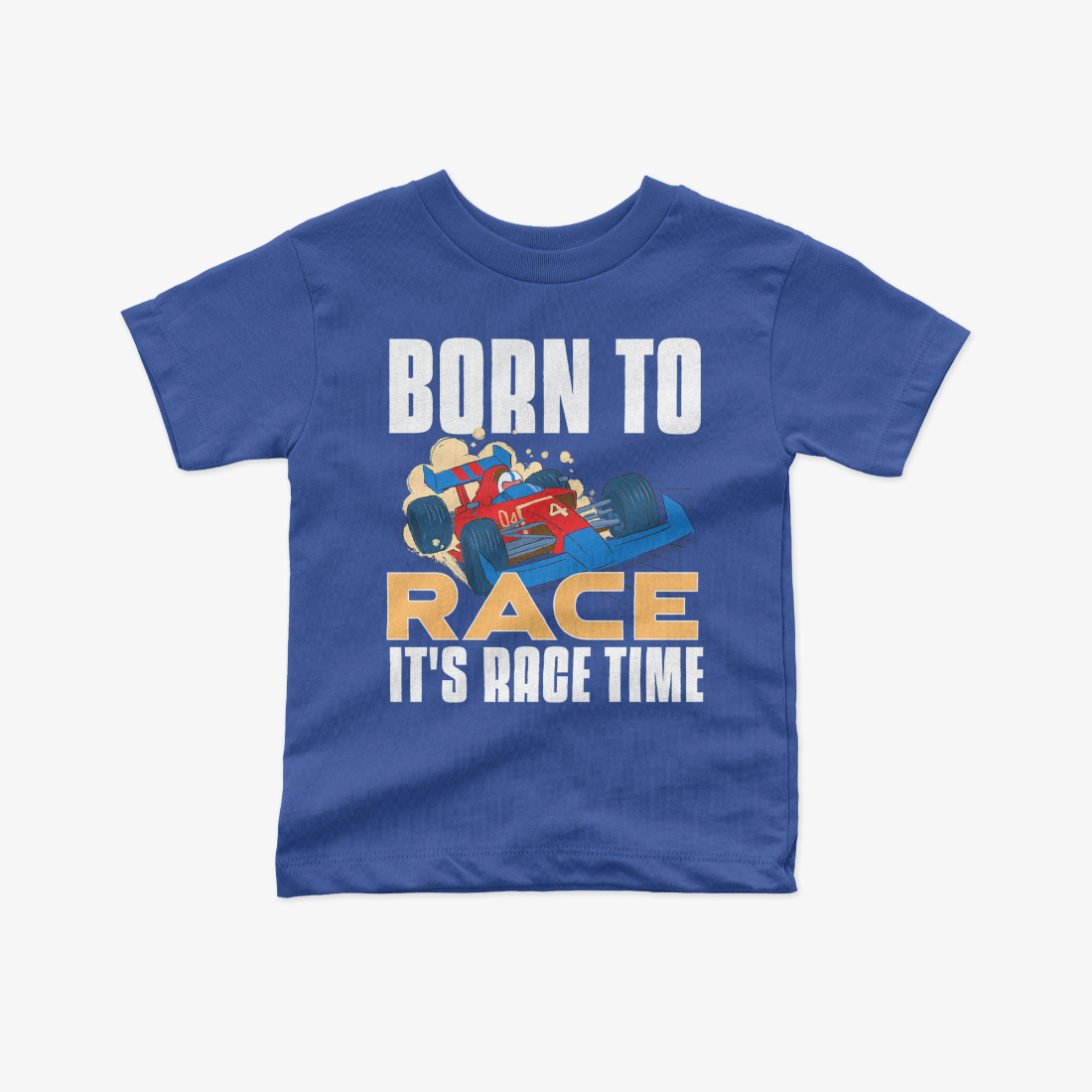 Royal Blue Born To Race Toddler Short Sleeve T-Shirt It Is Race Time Kids Shirt Youth Formula Race Shirt F1 Baby Shower Gift Unisex Crewneck Tee