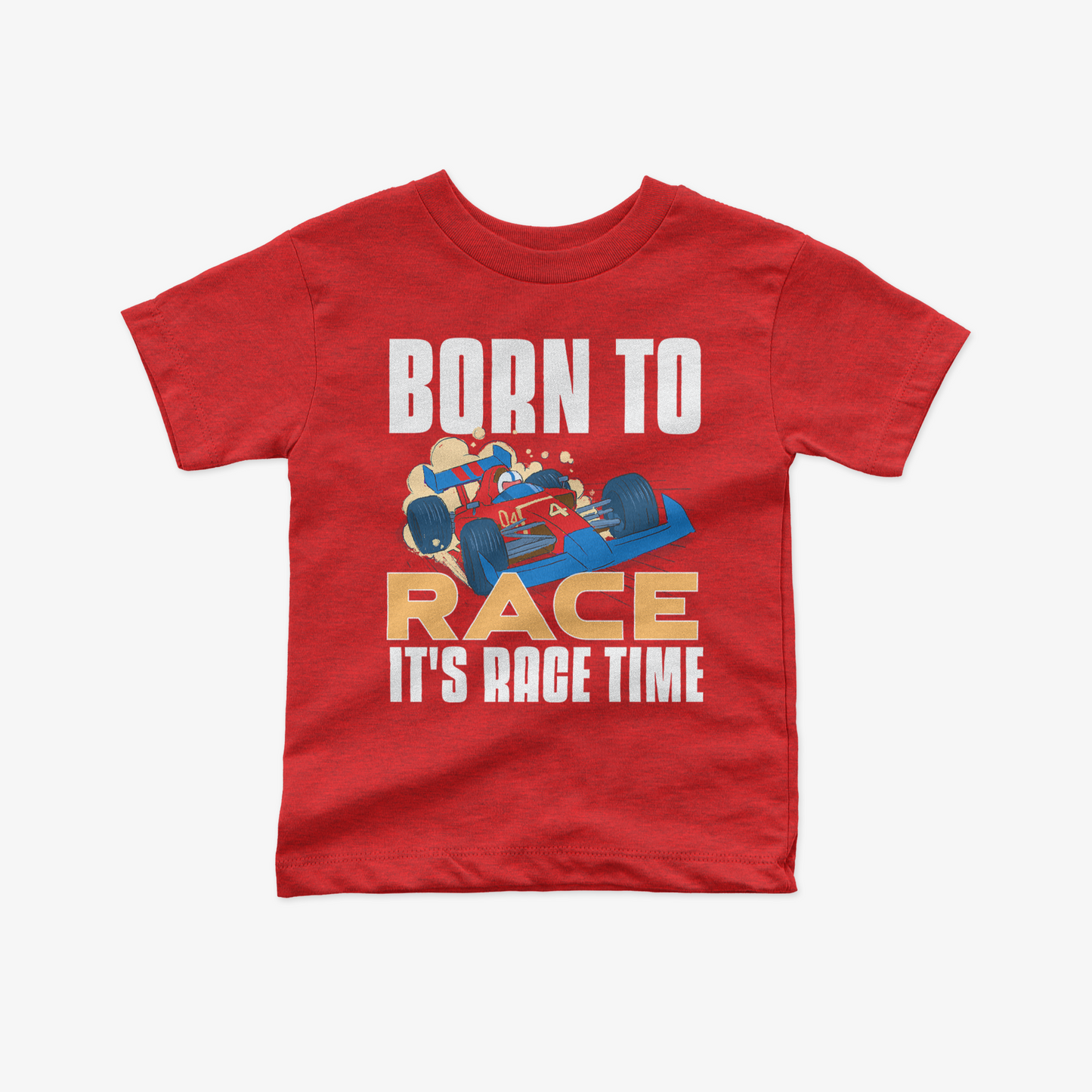 Red Born To Race Toddler Short Sleeve T-Shirt It Is Race Time Kids Shirt Youth Formula Race Shirt F1 Baby Shower Gift Unisex Crewneck Tee